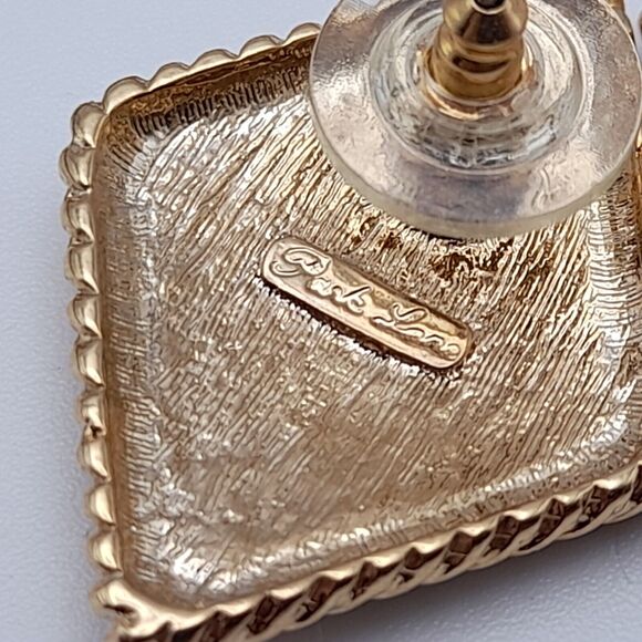 Vintage Park Lane Bracelet Post Earrings Set, Black Enamel Rhinestones - Picture 6 of 11